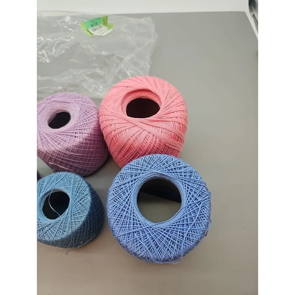 Clarks Big Ball 3 Cord Crochet Thread Assorted Sizes -partial balls‎ Lot Of 5